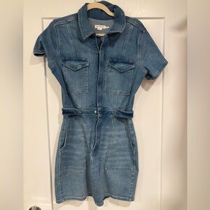 Denim Short Sleeve Jumpsuit